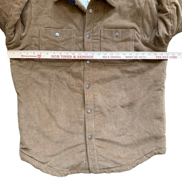 Telluride Jacket Shacket Men's Large Corduroy Brown Snaps Shearling Barn Flaw - Picture 10 of 10